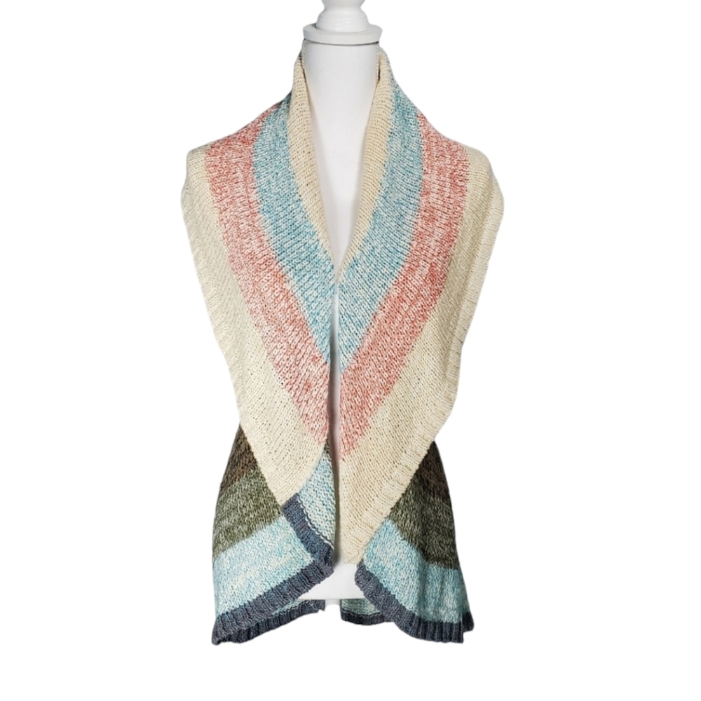 Cabi Skipper Color Block Striped Sweater Vest S - image 1